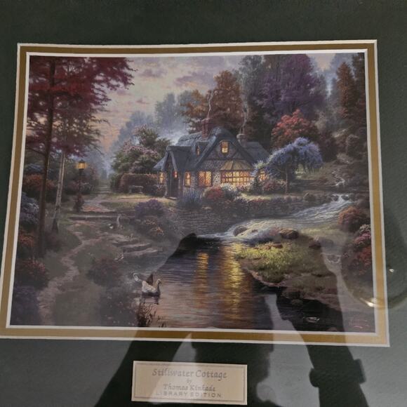 Thomas Kinkade Stillwater Cottage Library Edition 18x16 Framed Print - Picture 4 of 12